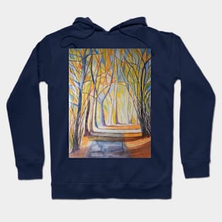 Abstract autumnal woodland watercolour scene Hoodie